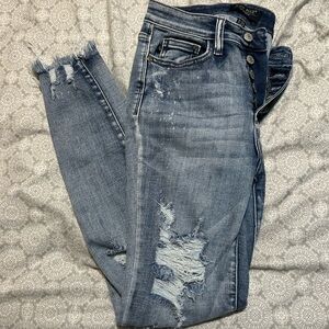 Judy Blue Light Blue Distressed Boyfriend Jeans